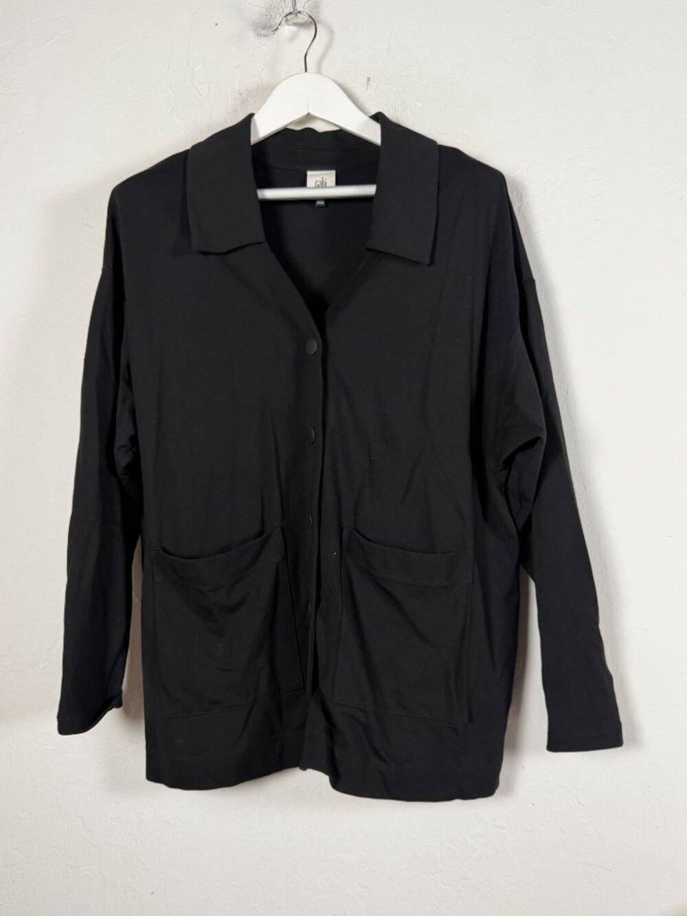 Cabi Elemental Topper Womens Jacket Snap Front Stretch Knit Cardigan Top Large